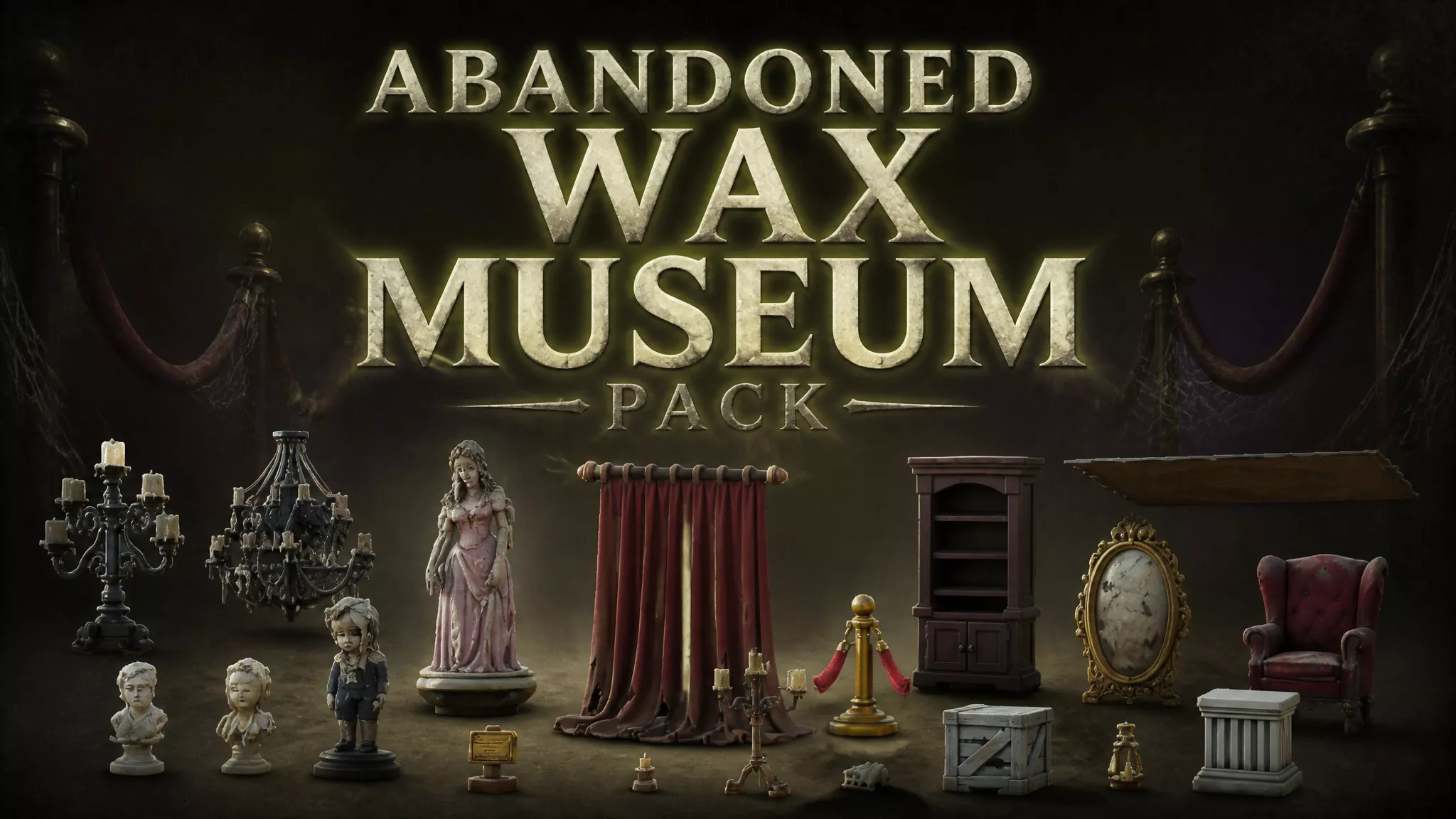Abandoned Wax Museum Pack Low-poly 3D model
