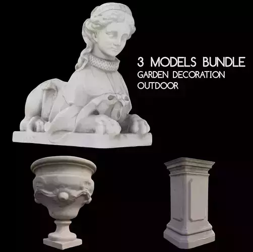 Garden Decorative Statues - Bundle Free 3D model