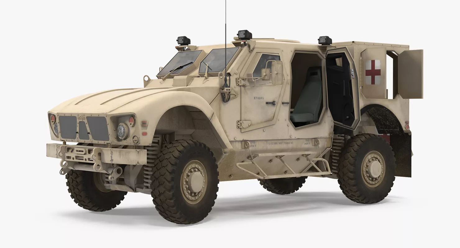 Oshkosh M ATV Medical Vehicle Rigged 3D model