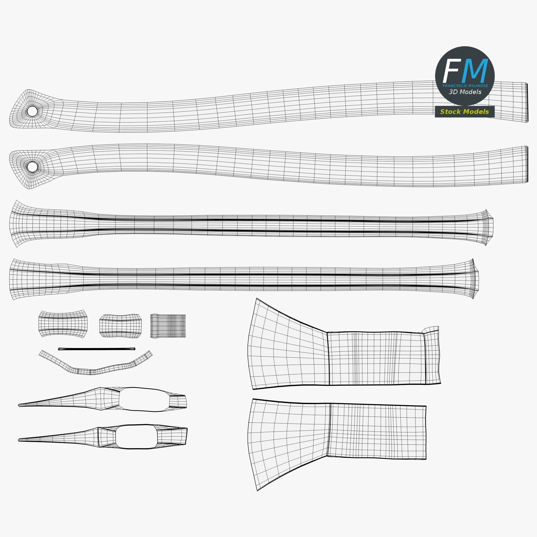 Axe hatchet 3D model_11