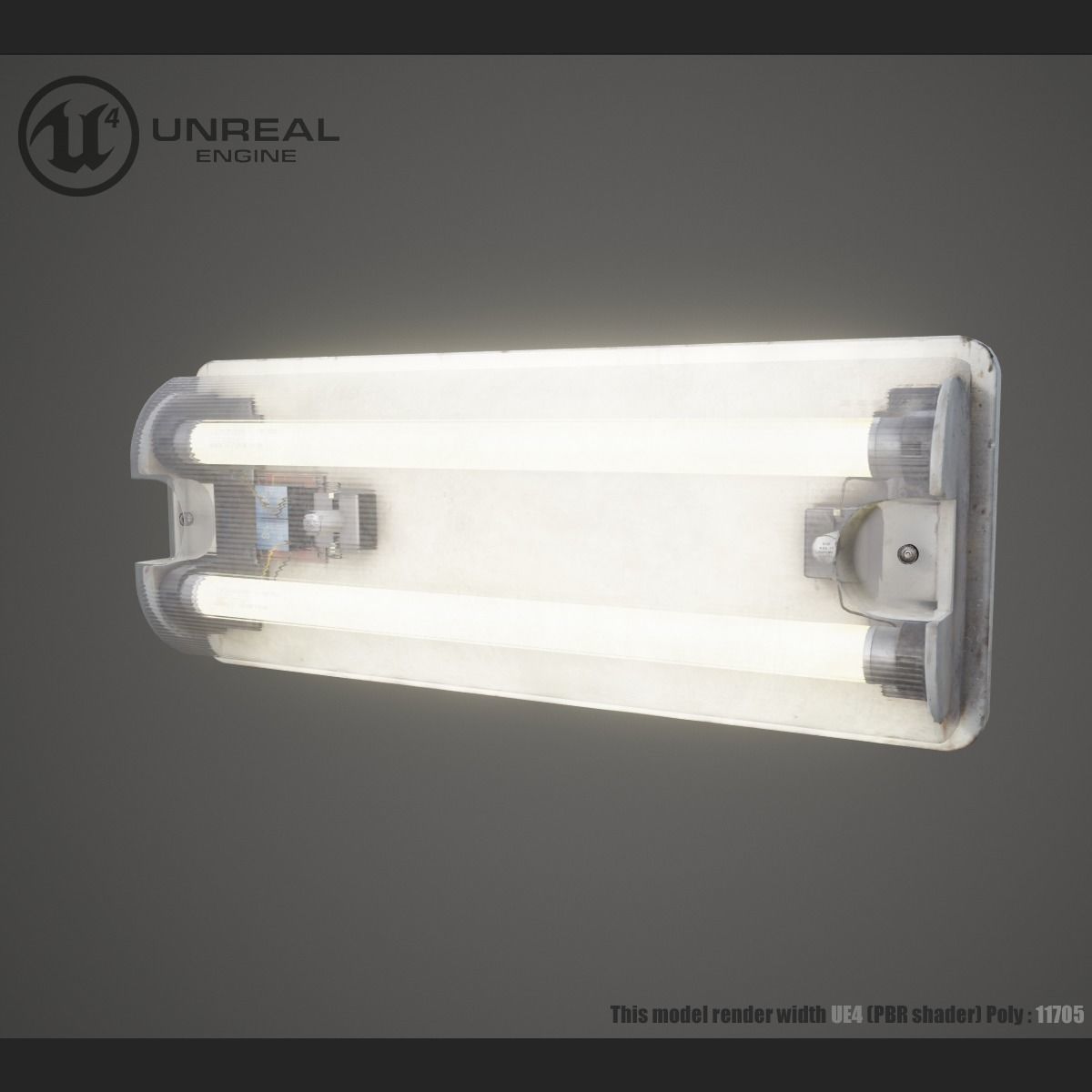 Wall Lamp Low-poly 3D model_5