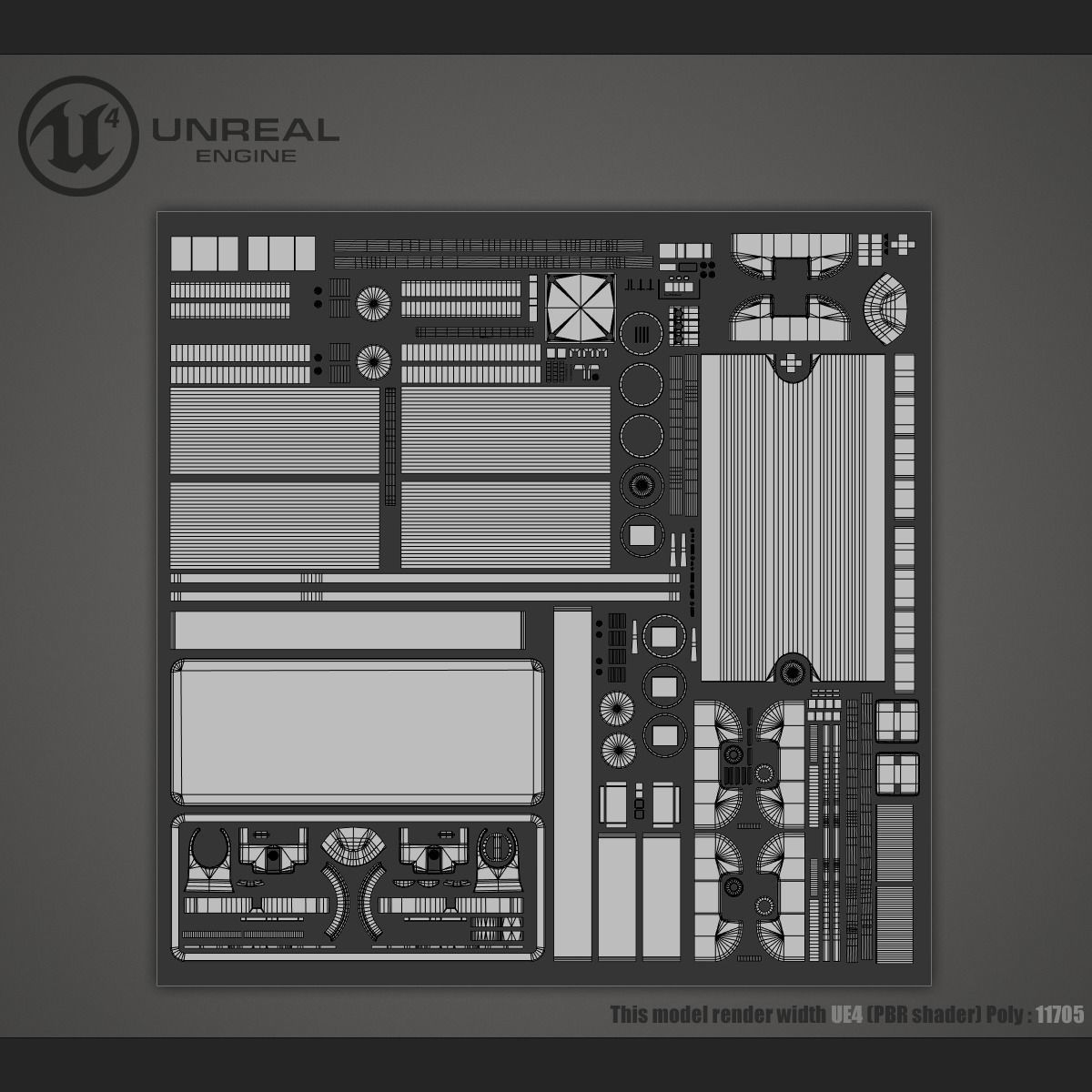 Wall Lamp Low-poly 3D model_15