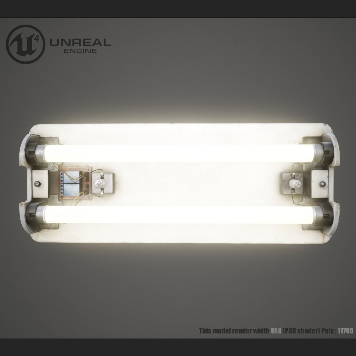 Wall Lamp Low-poly 3D model_6