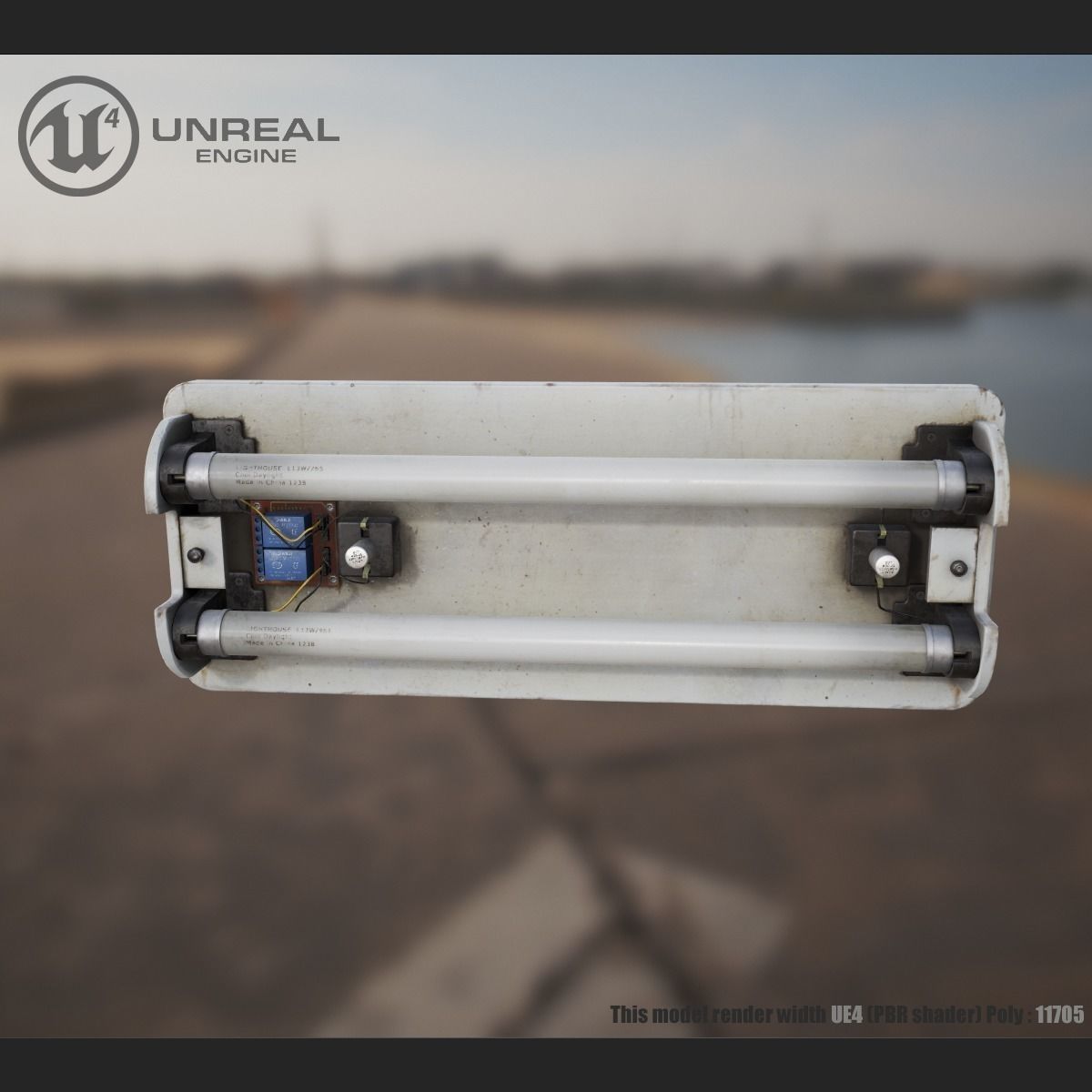 Wall Lamp Low-poly 3D model_10