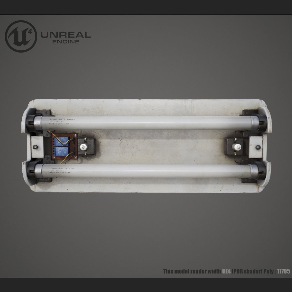 Wall Lamp Low-poly 3D model_2