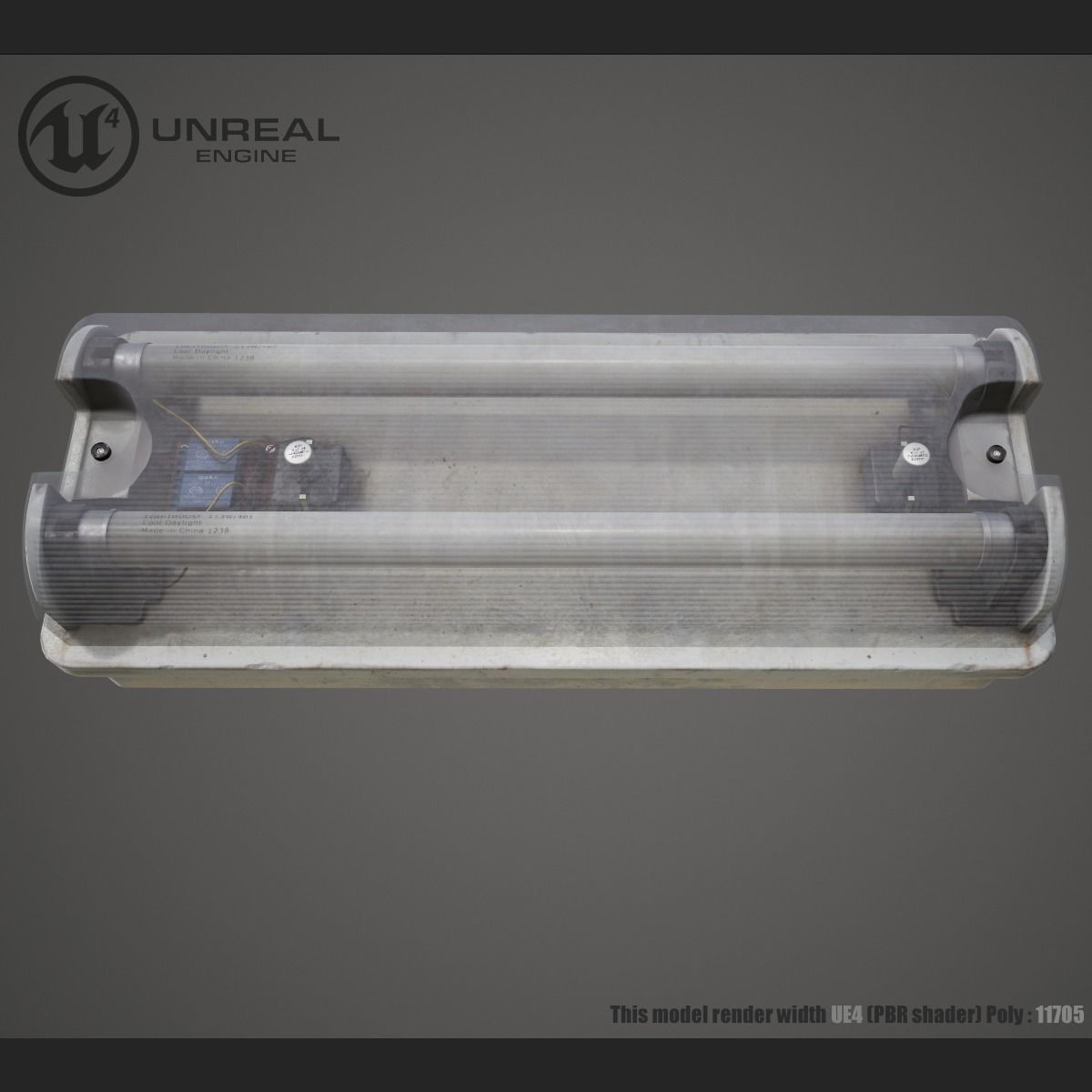 Wall Lamp Low-poly 3D model_4