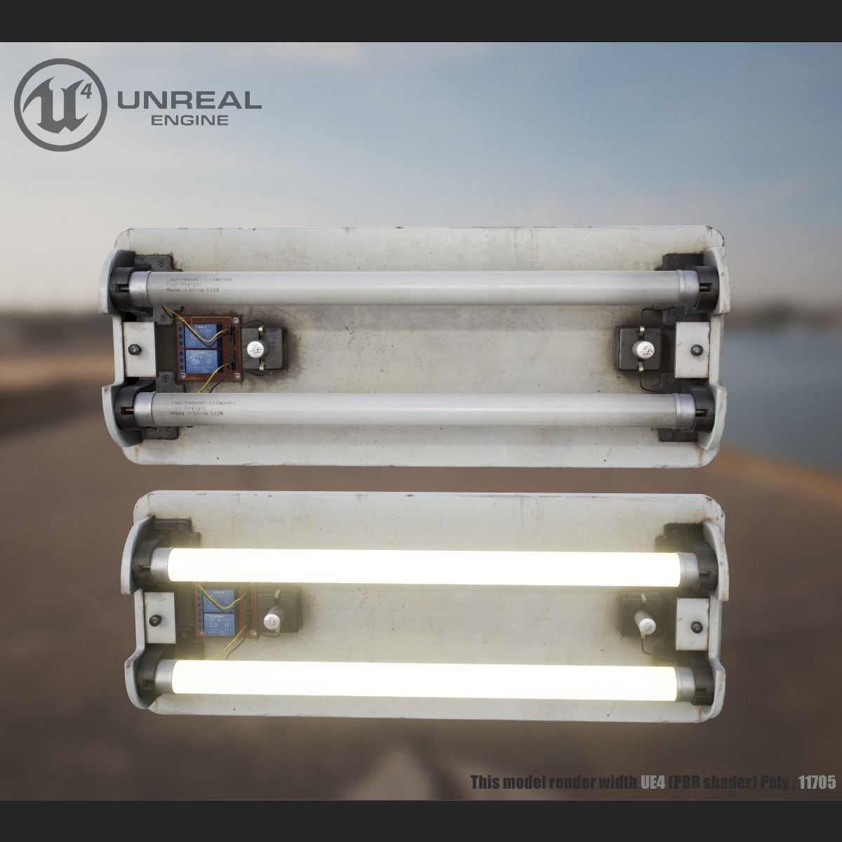 Wall Lamp Low-poly 3D model_11