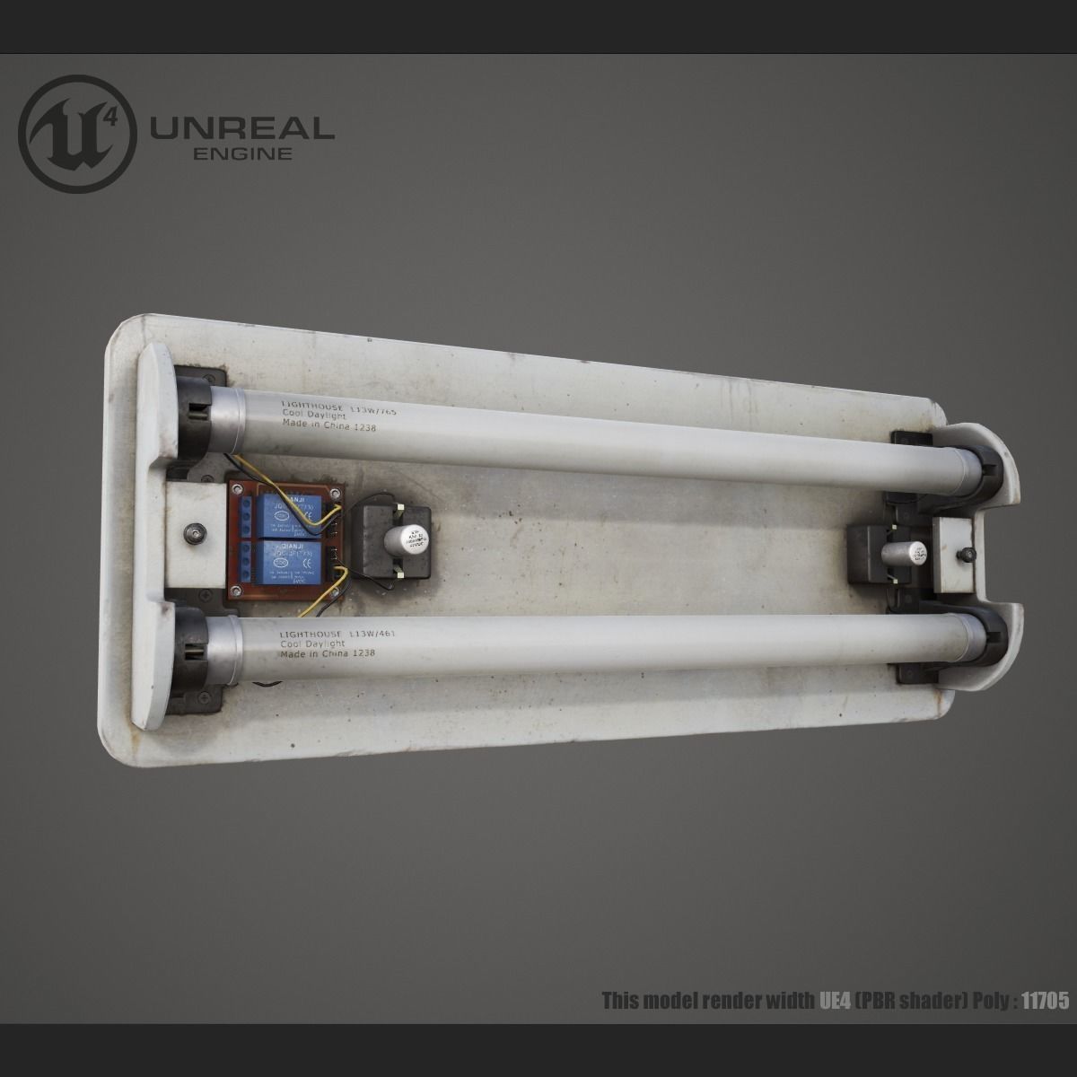 Wall Lamp Low-poly 3D model_0