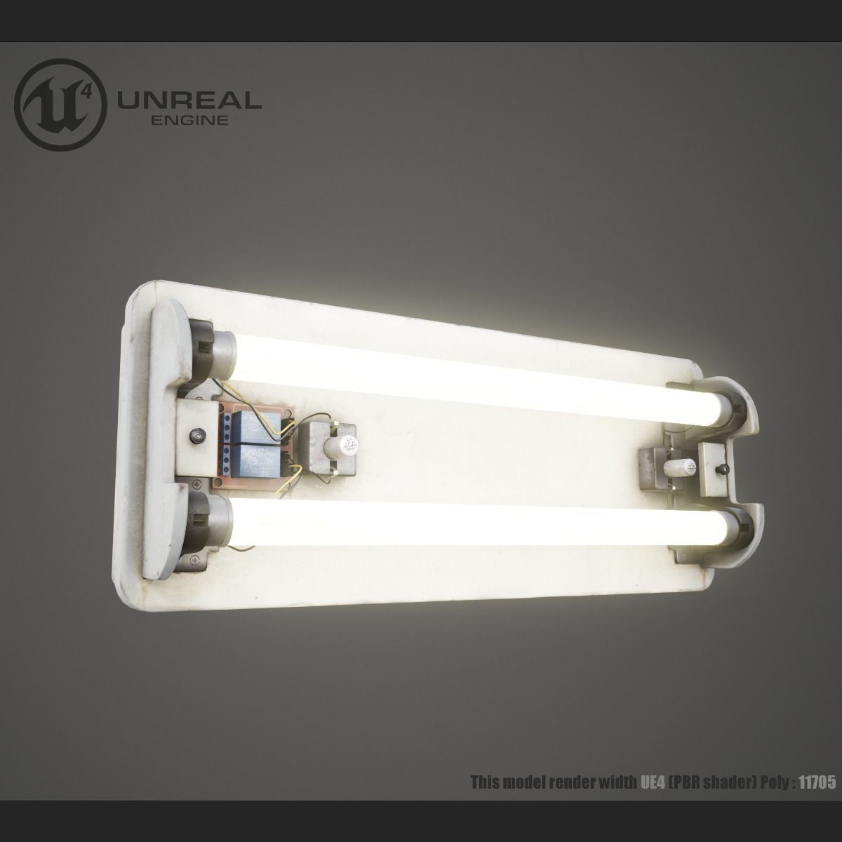 Wall Lamp Low-poly 3D model_3