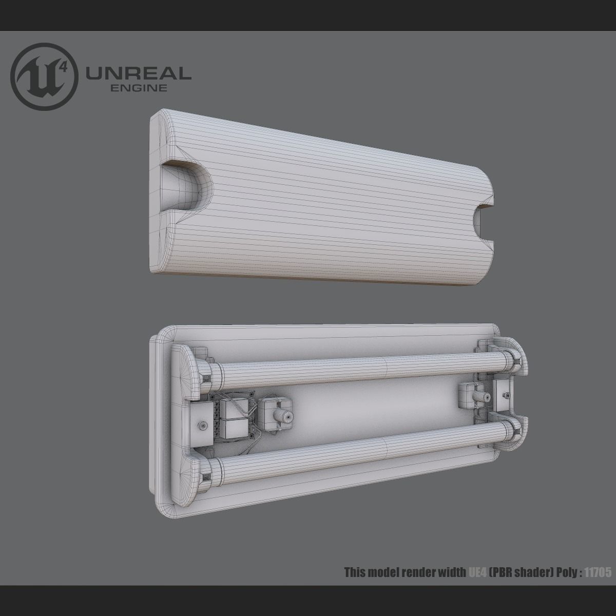 Wall Lamp Low-poly 3D model_14