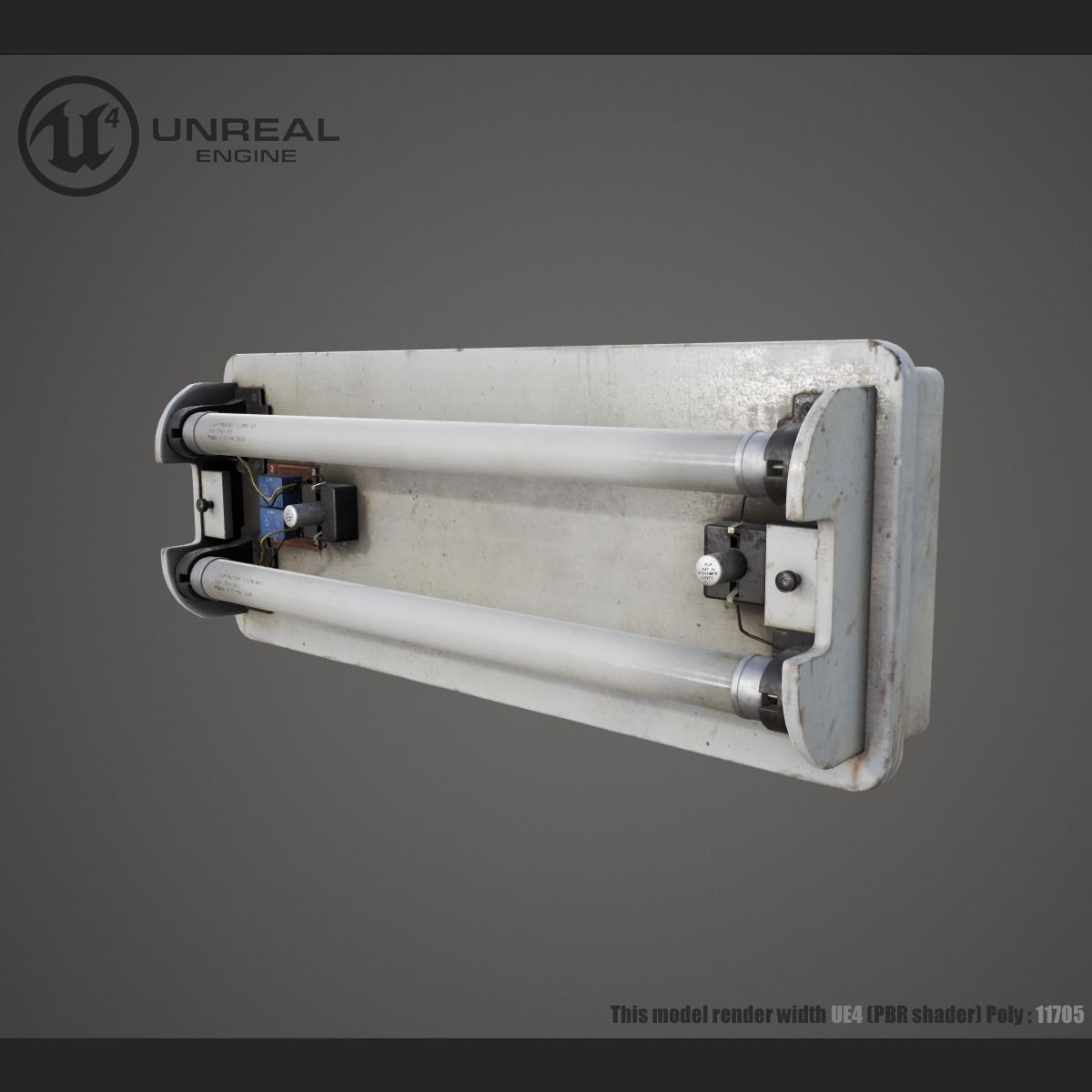 Wall Lamp Low-poly 3D model_1