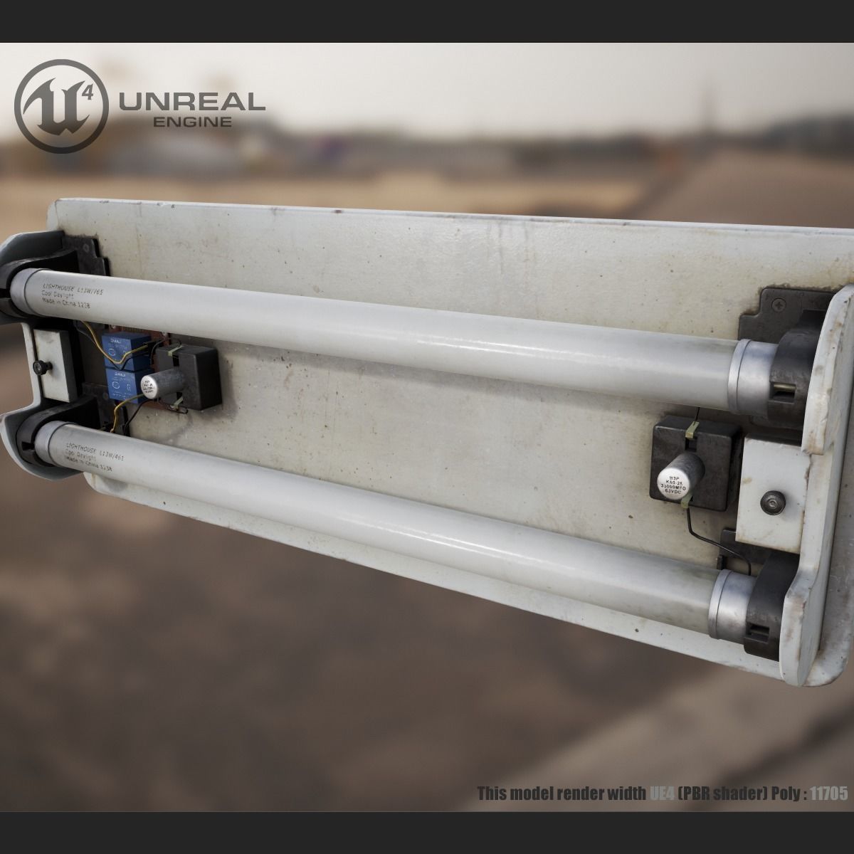 Wall Lamp Low-poly 3D model_9