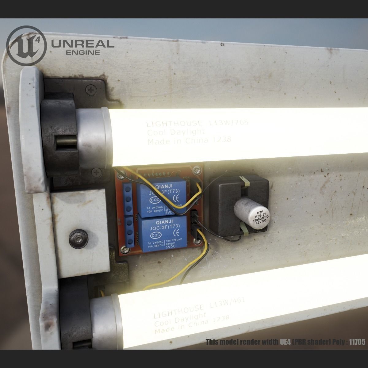 Wall Lamp Low-poly 3D model_12