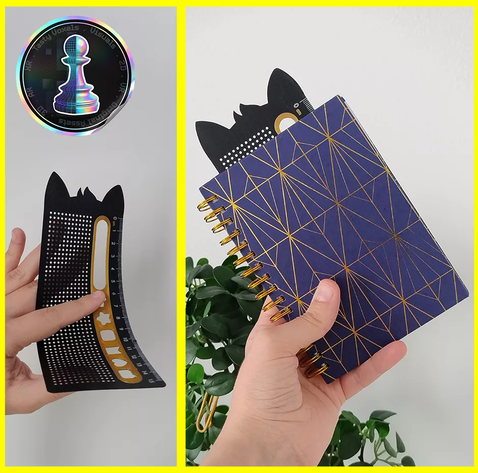 Stitching and Study DIY Kit a Ruler Cat Bookmark 3D print model