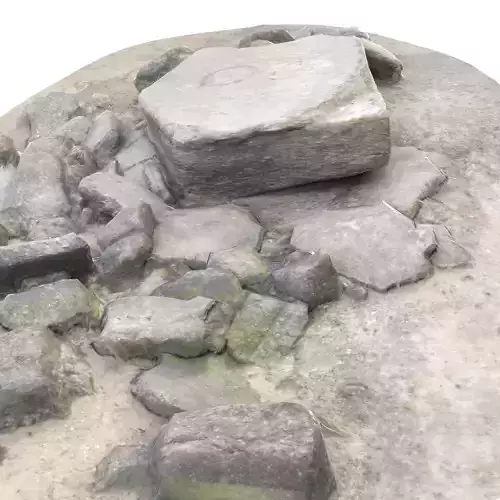 WW2 Destroyed Gun Casemate 2 in Low and High Poly Low-poly 3D model
