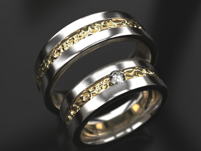 Charisma wedding rings 3D print model_6