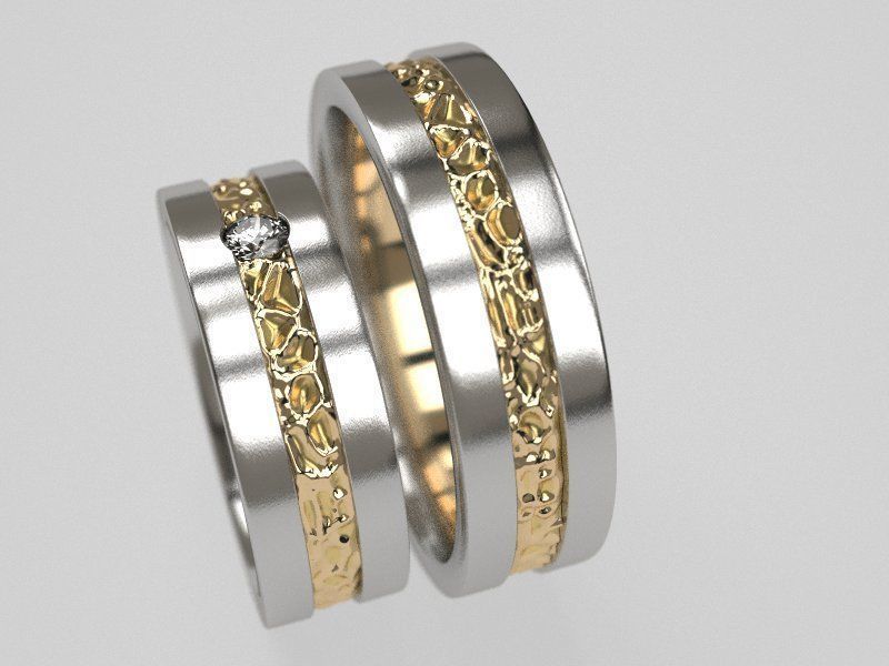 Charisma wedding rings 3D print model_3