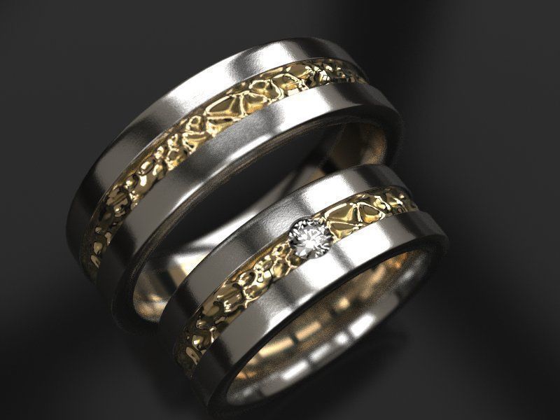 Charisma wedding rings 3D print model_1