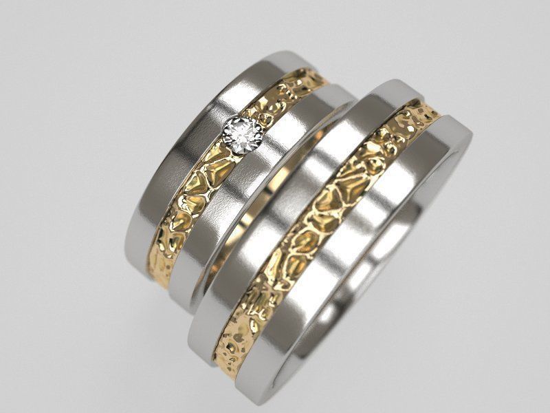 Charisma wedding rings 3D print model_4