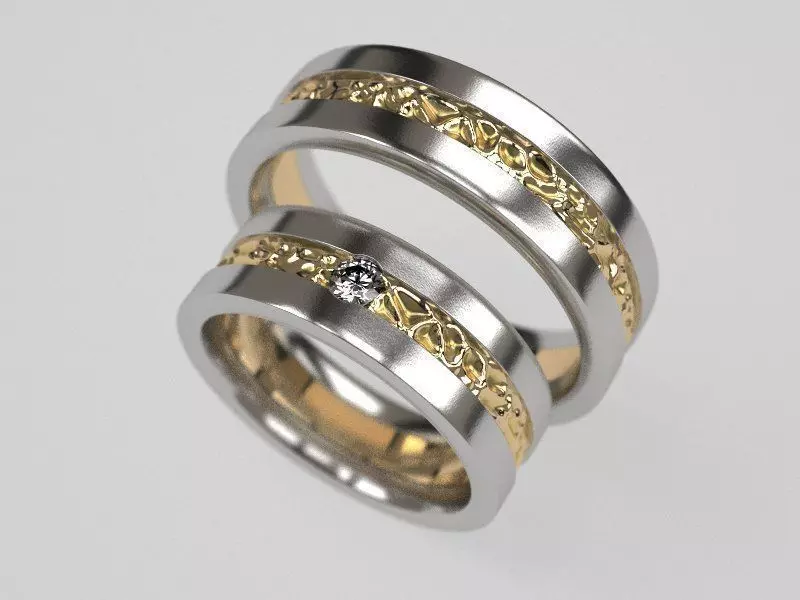 Charisma wedding rings 3D print model_0