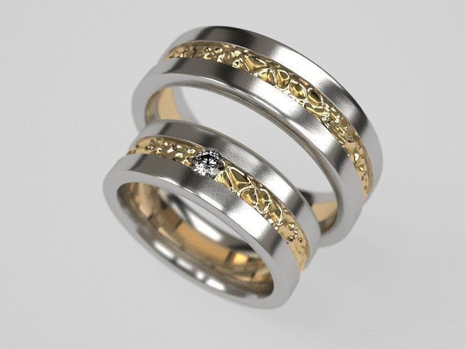 Charisma wedding rings 3D print model