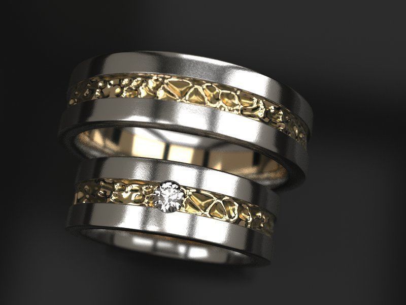 Charisma wedding rings 3D print model_5