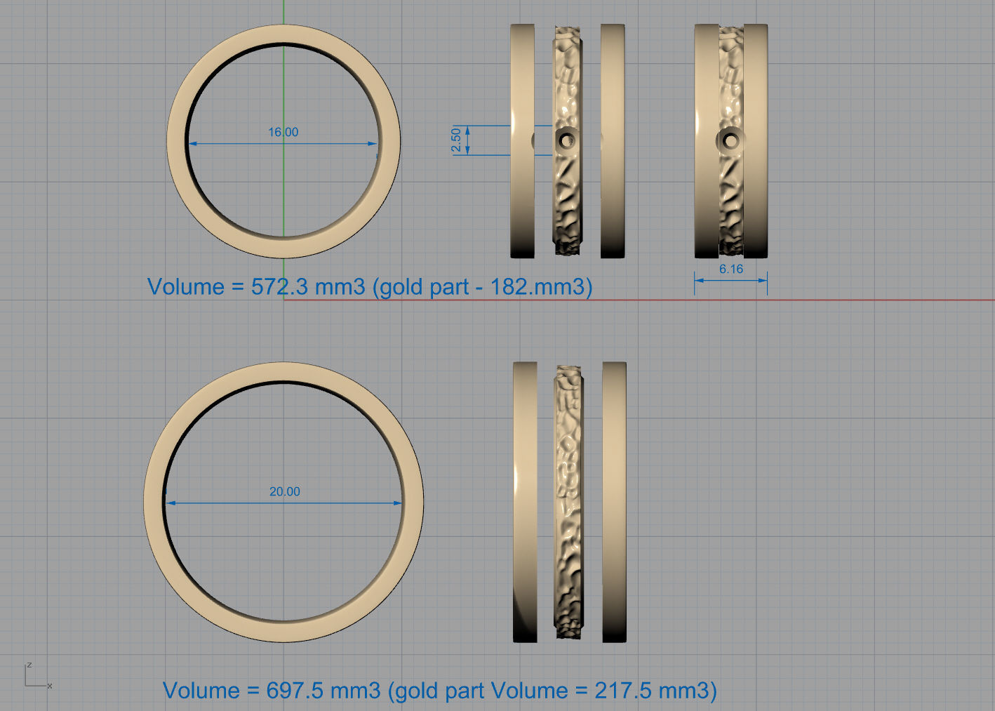 Charisma wedding rings 3D print model_8