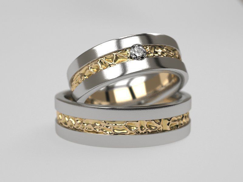 Charisma wedding rings 3D print model_2