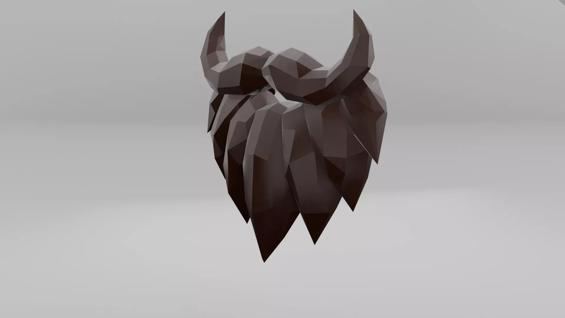 Low poly Male Beard Hair Groom Low-poly 3D model
