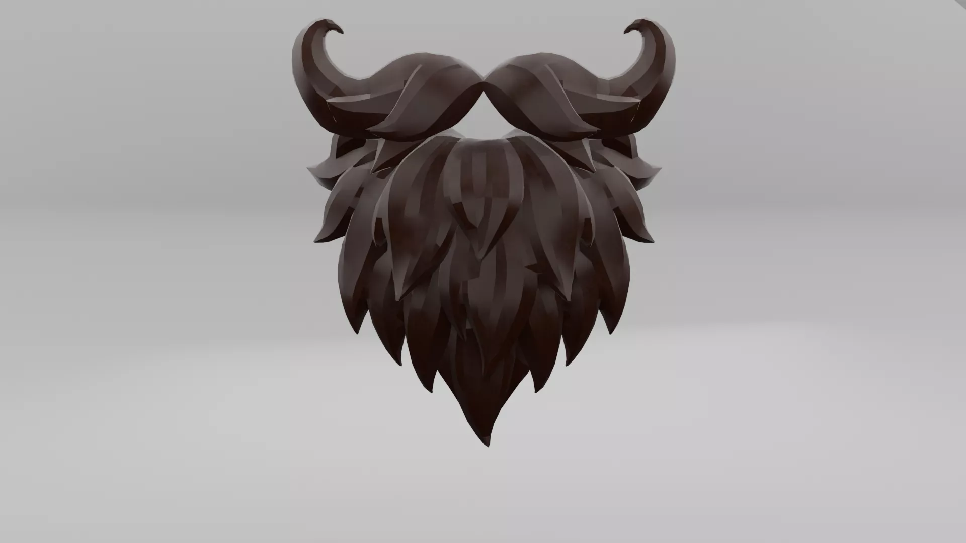 Stylized Character Beard Element Low-poly 3D model