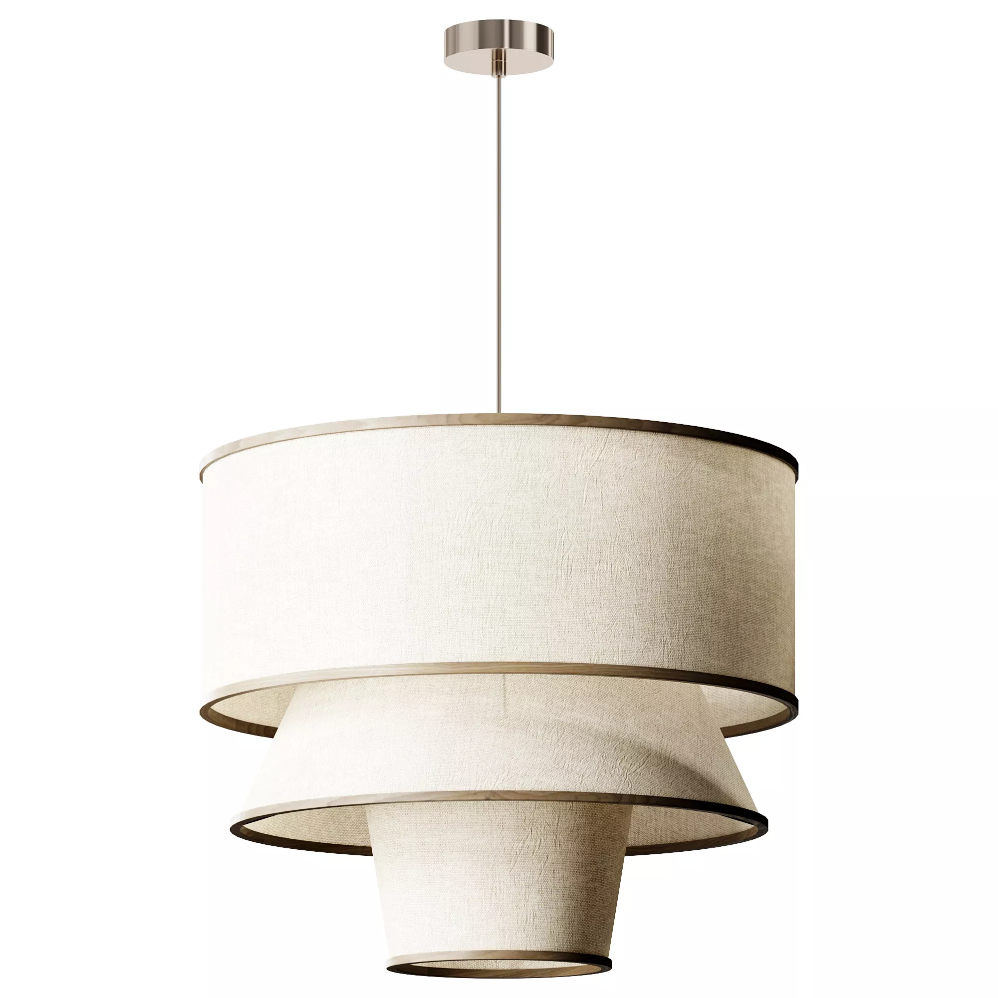 Bruna Walnut Pendant Light Low-poly 3D model