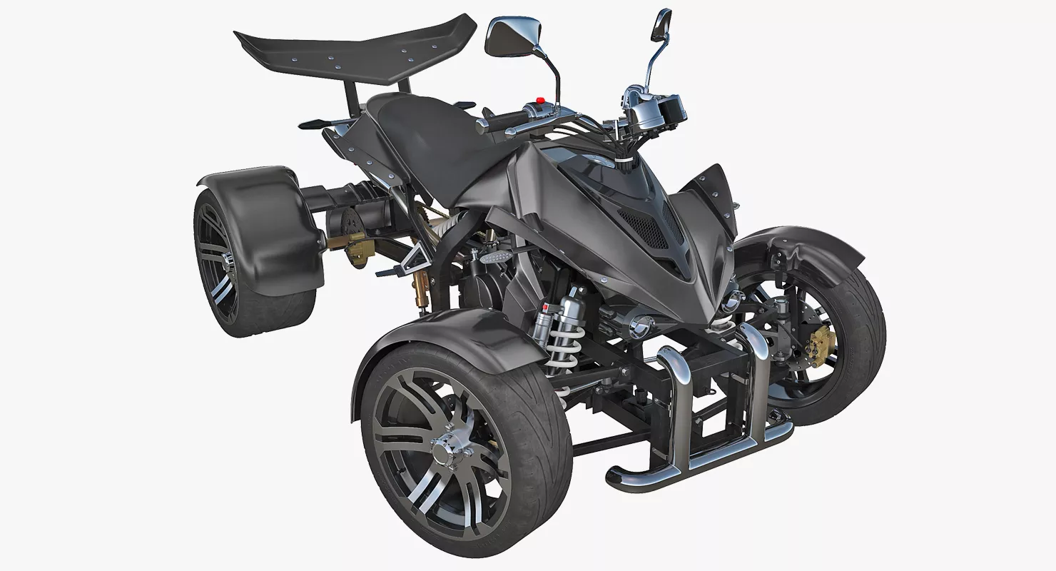 Racing Quad Bike Generic Rigged 3D model