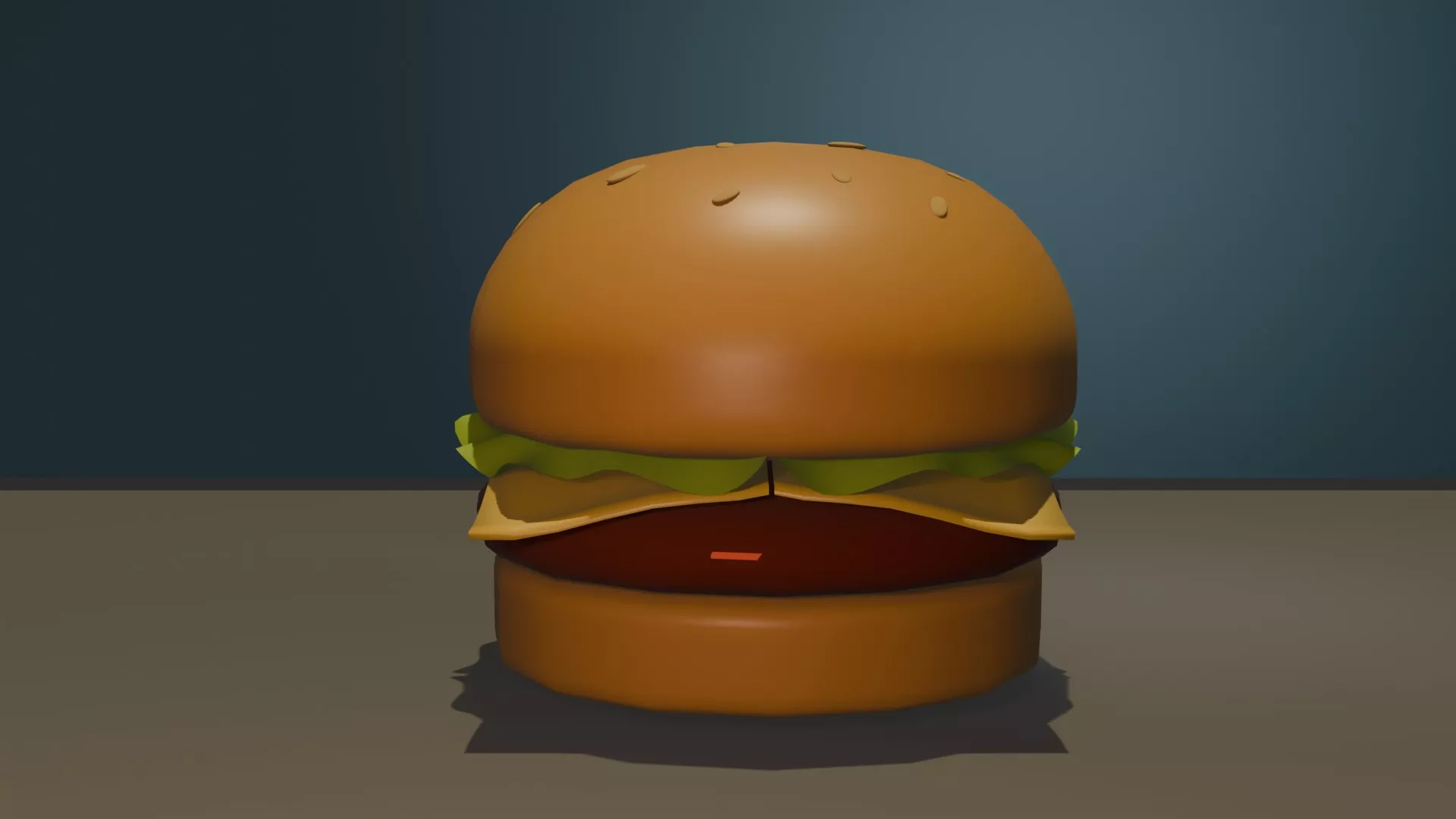 Low Poly Stylized Burger - 6 Separated Pieces Free 3D model