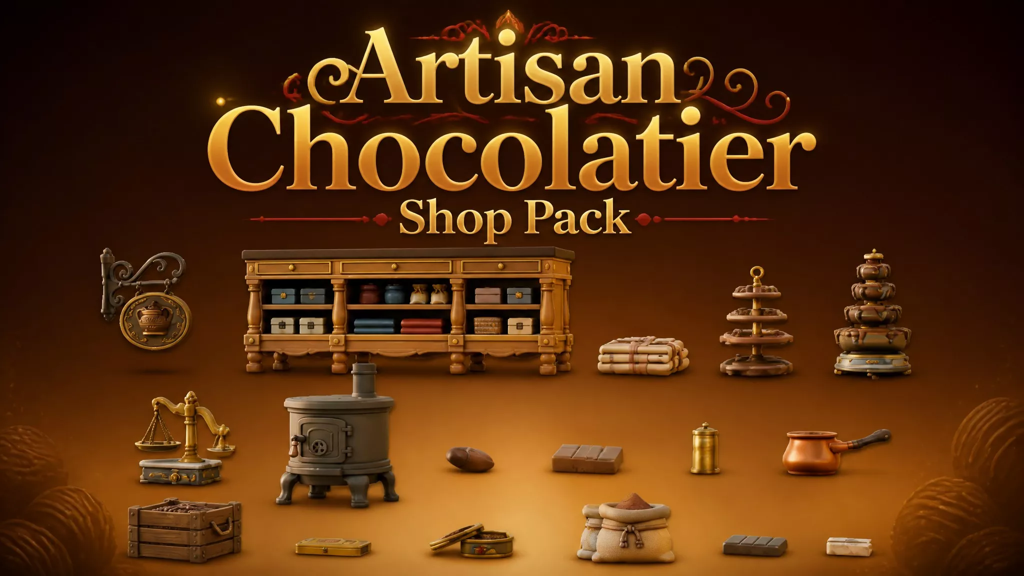 Artisan Chocolatier Shop Pack Low-poly 3D model