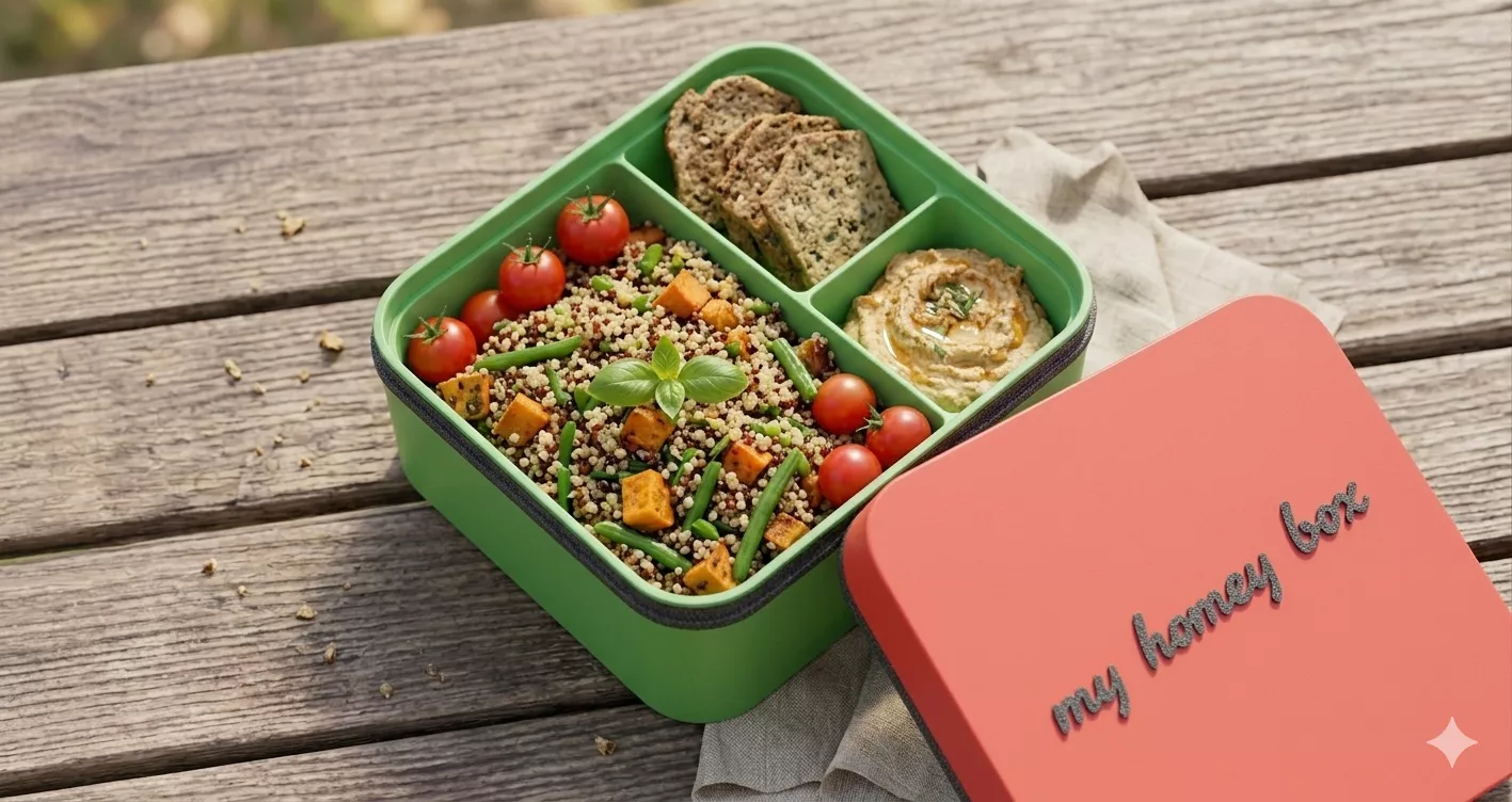 Minimalist Dual-Color Lunch Box with Compartments My Honey Box 3D print model