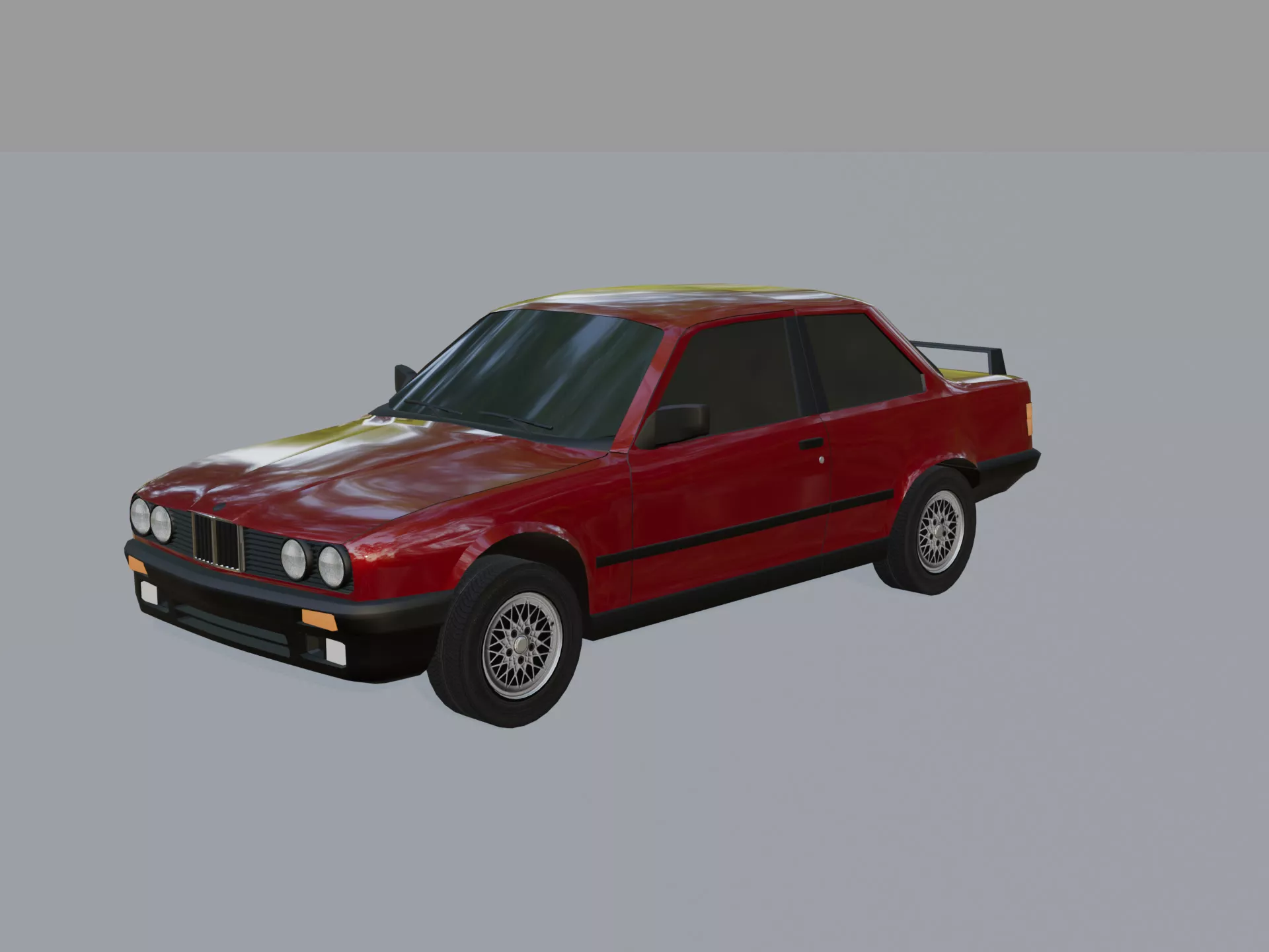 Euro Classic Car 1980s Coupe Low-poly 3D model