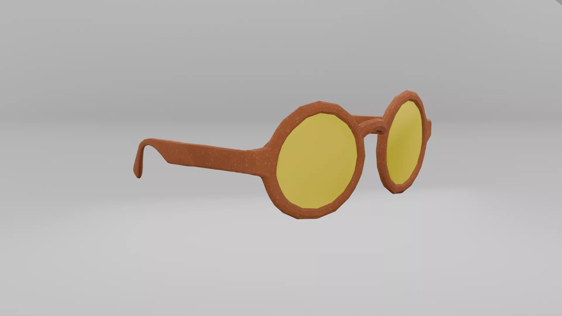 Round Glasses Low Poly Stylized Character Prop Low-poly 3D model