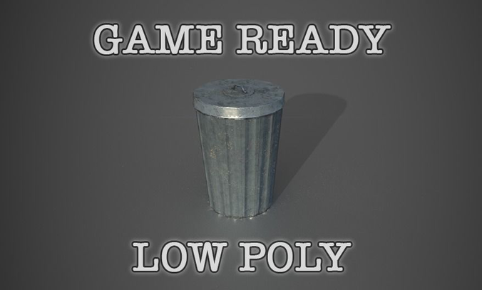 Trash Can Game Ready PBR