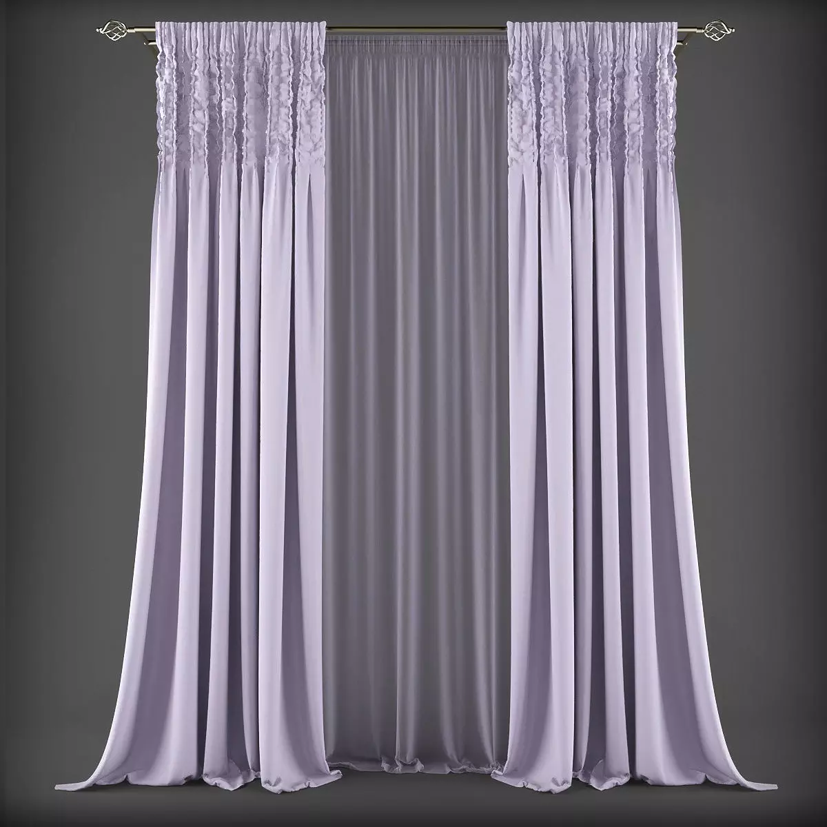 Curtain 3D model 289 Low-poly 3D model_0