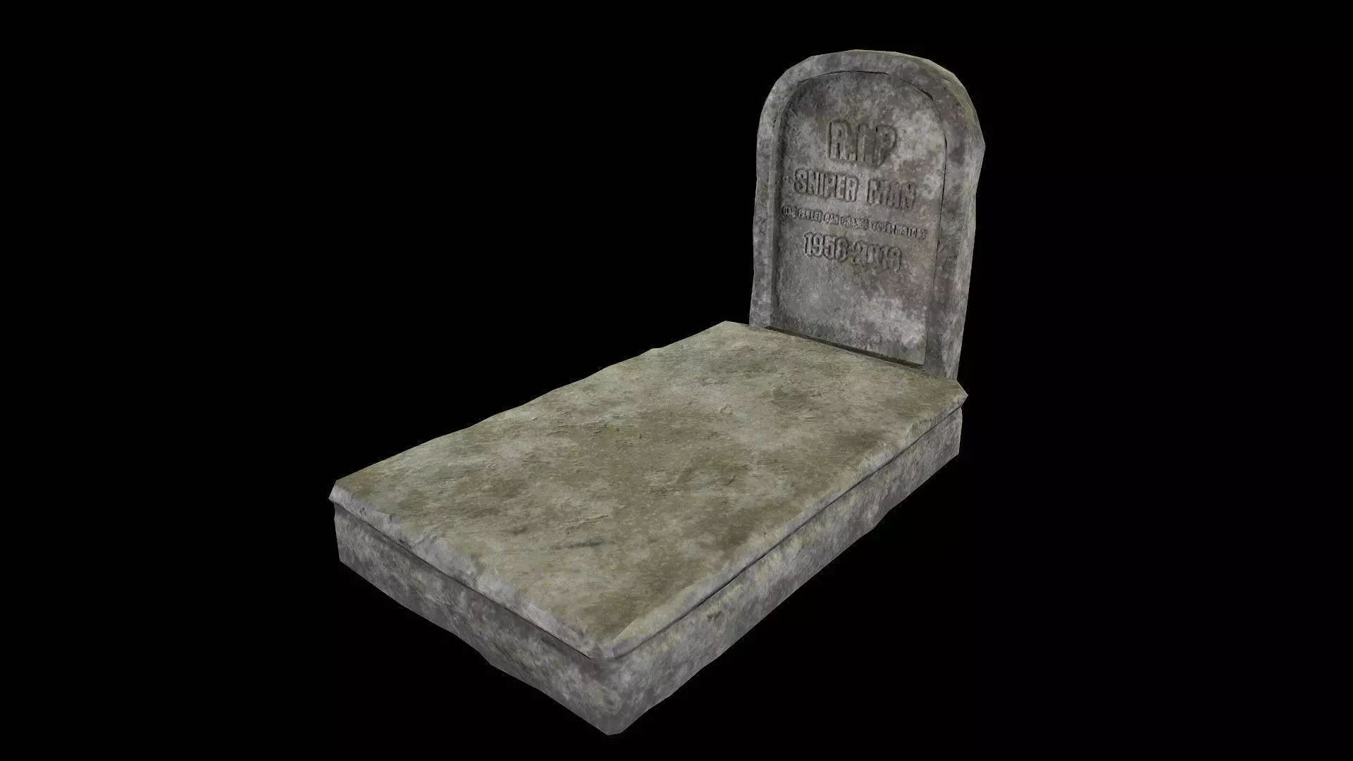 grave low poly gravestone Low-poly 3D model_0