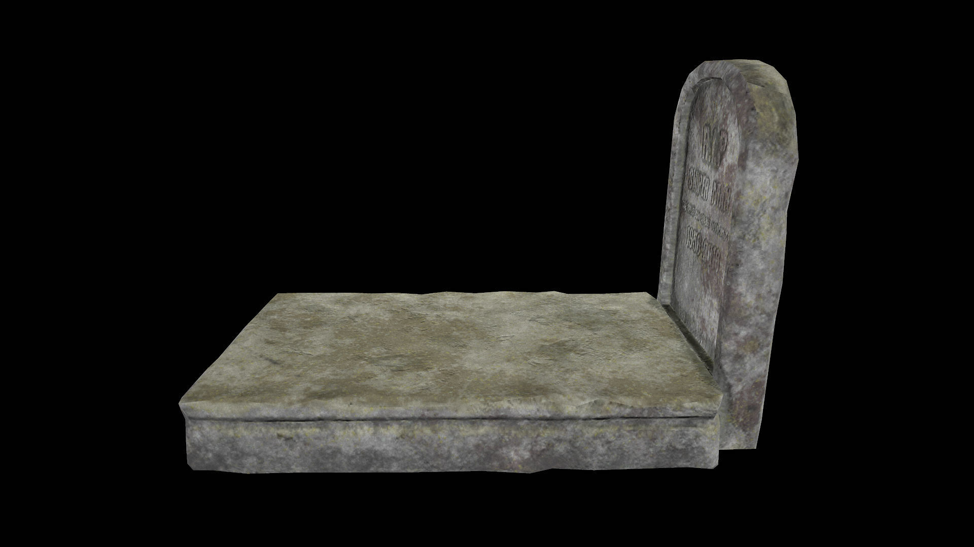 grave low poly gravestone Low-poly 3D model_3