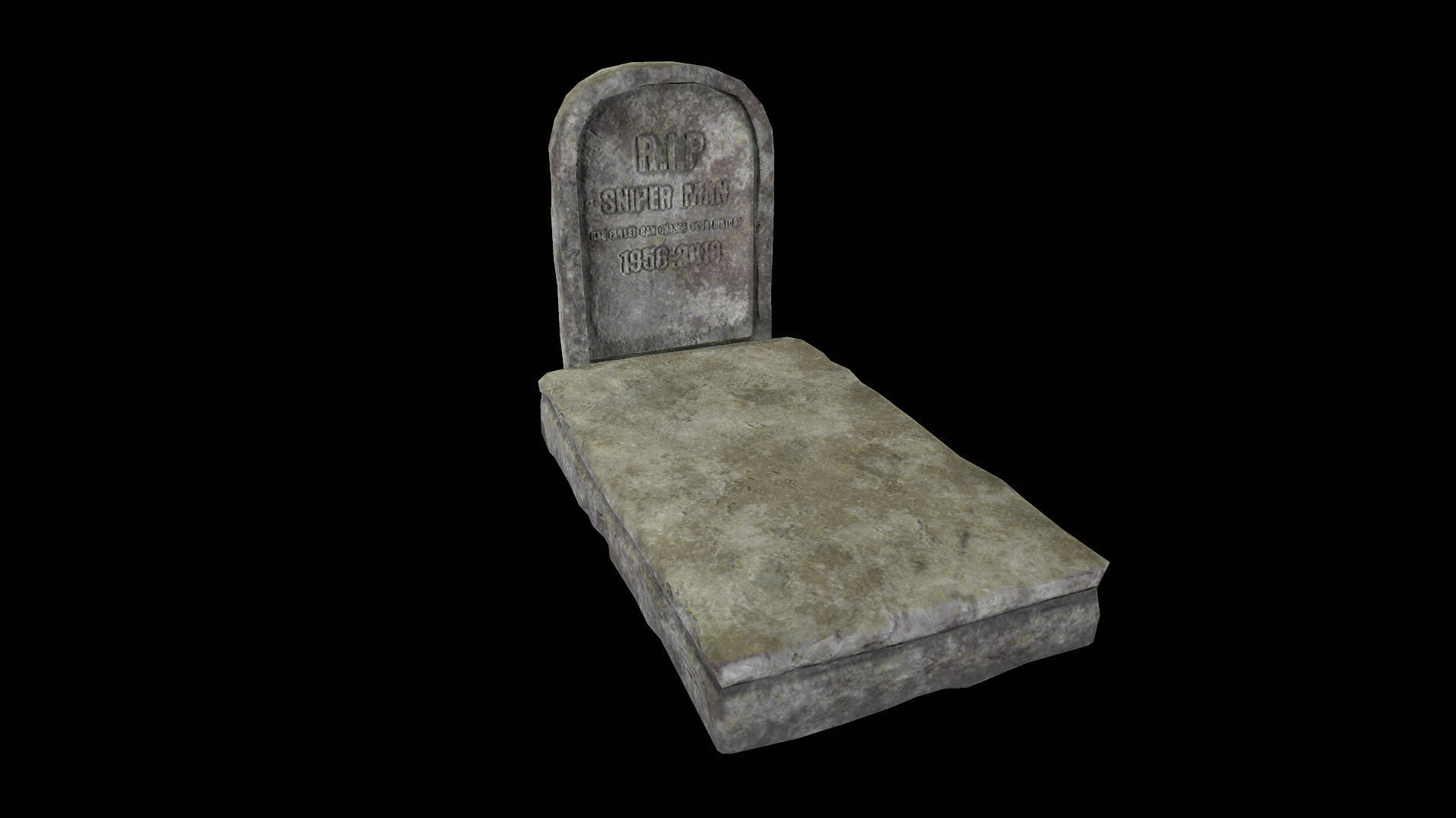 grave low poly gravestone Low-poly 3D model_1
