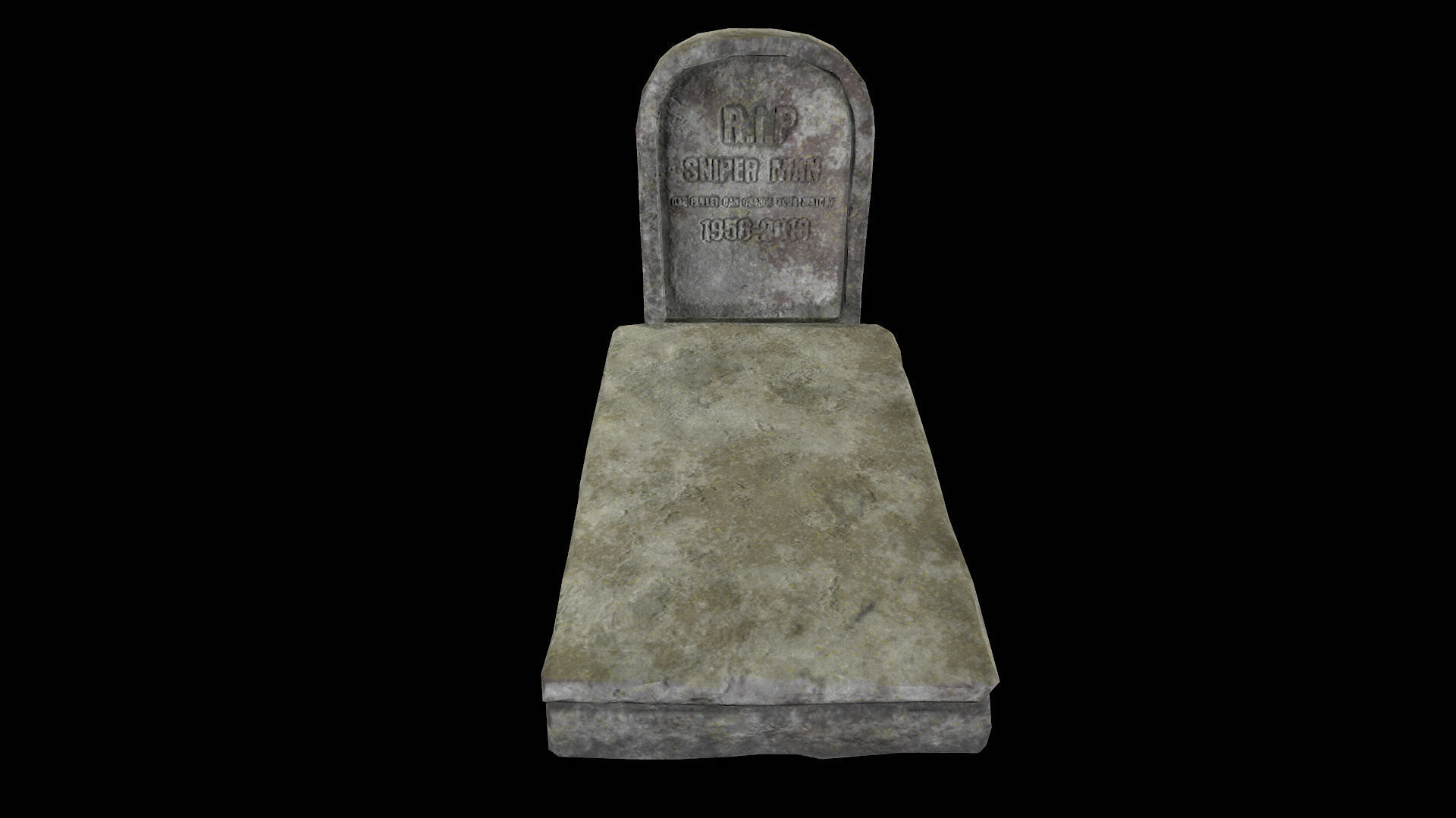 grave low poly gravestone Low-poly 3D model_2