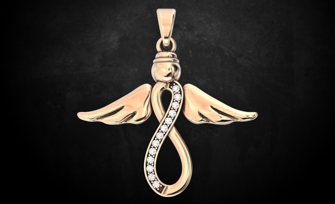 Hanger angel with wings 102 3D print model_3