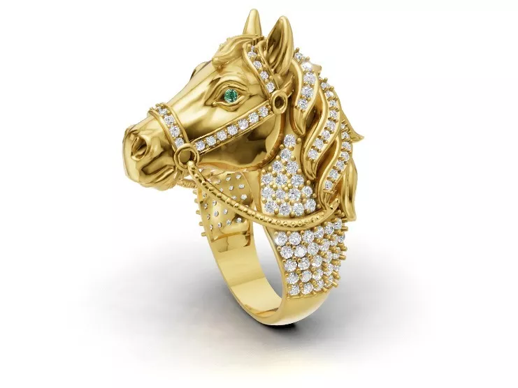 Majestic Horse Ring 3D print model