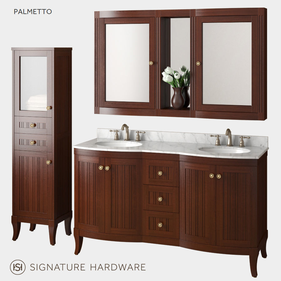 Furniture Set in the bathroom PALMETTO Signature Hardware  3D model_4