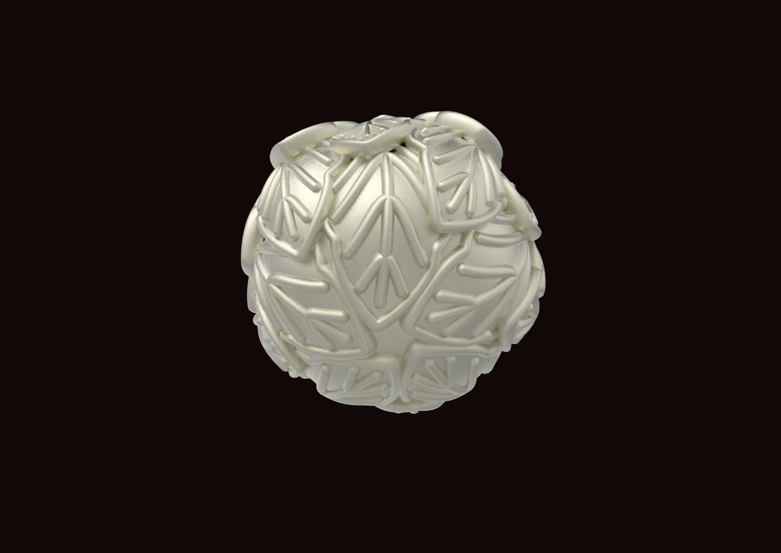 leaf ball 3D print model_1