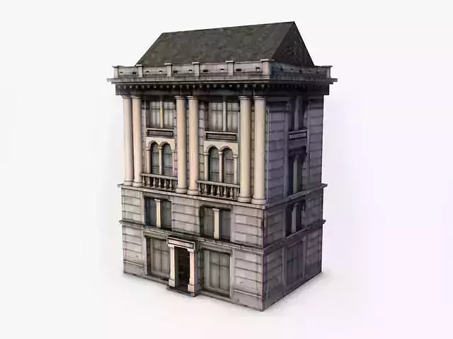 Classic Building Low-poly 3D model