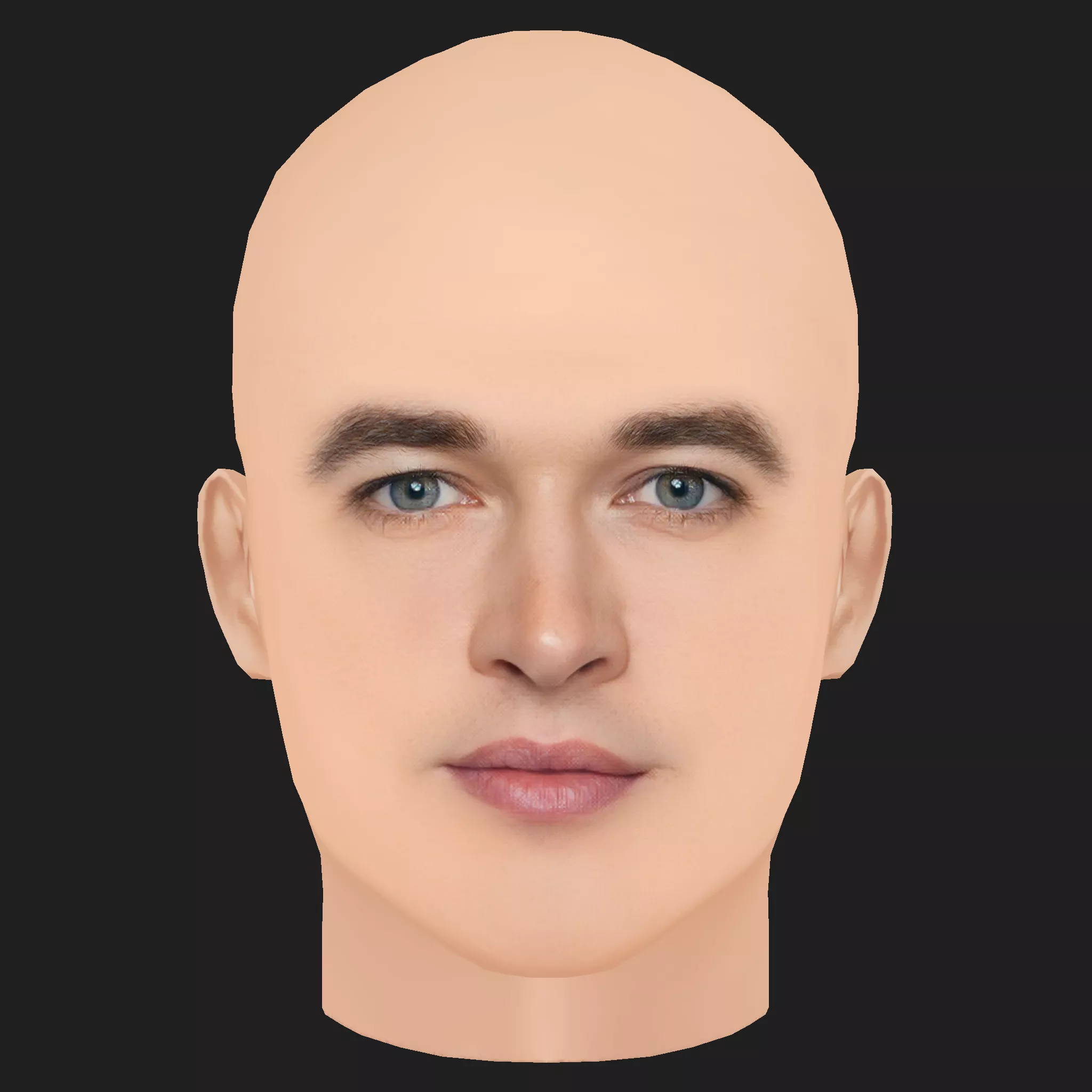 Low Poly Tom Blyth Head Low-poly 3D model