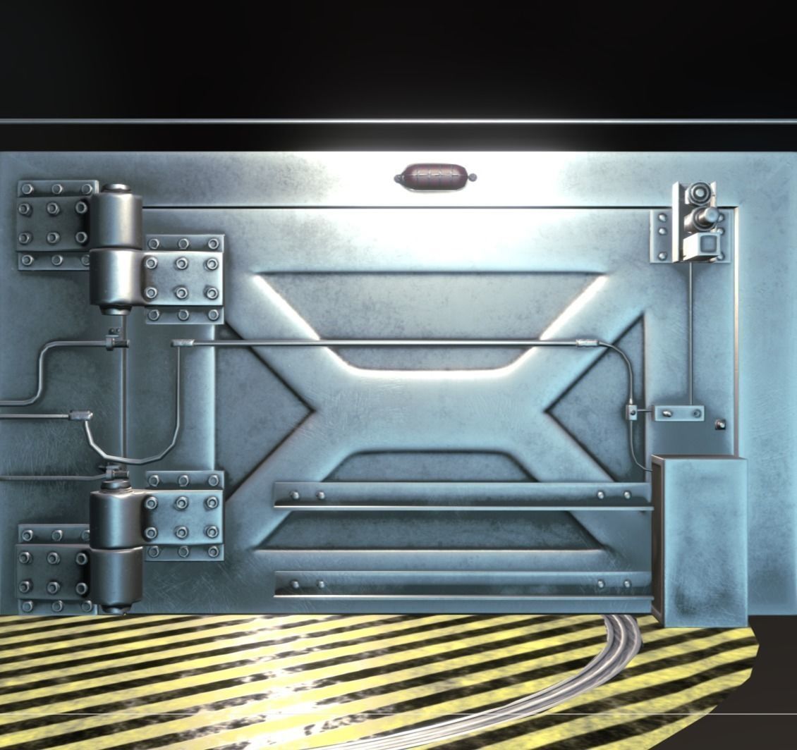 DoorTons door with stripe Low-poly 3D model_0